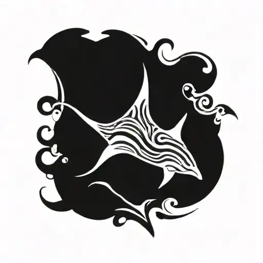 manta ray silhouette instead tattoo design idea