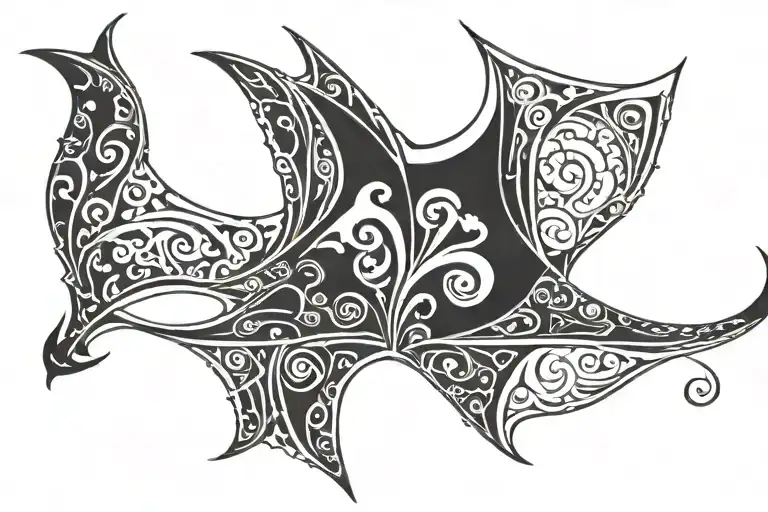 manta ray back piece tattoo design idea