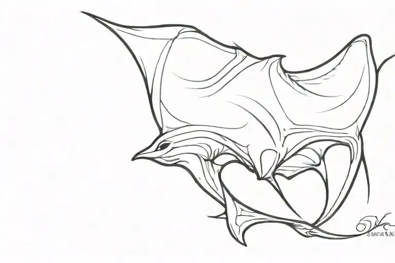 manta ray back piece tattoo design idea