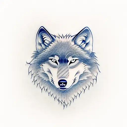 Wolf and magic tattoo design idea