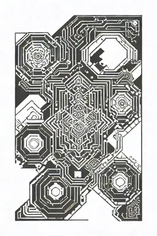 simple berber pattern inspired tattoo design idea