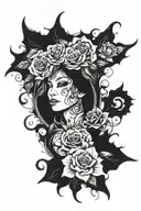 sad time running tattoo design idea