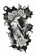 sad time running tattoo design idea