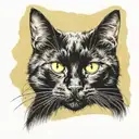 black cat yellow eyes tattoo design idea