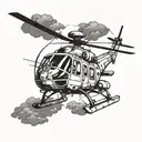helicopter flying tattoo design idea