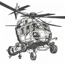 helicopter flying tattoo design idea