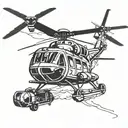 helicopter flying tattoo design idea