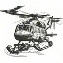 helicopter flying tattoo design idea