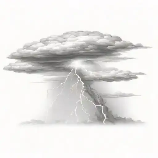 a thunderstorm with lightning and dark clouds for a tattoo. The ground must no appear in the image.  tattoo design idea