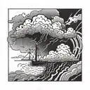 thunder storm on parrie with Paper Route empire logo hidden tattoo design idea