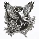 icarus flying tattoo design idea