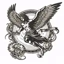 icarus flying tattoo design idea