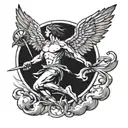 icarus flying tattoo design idea