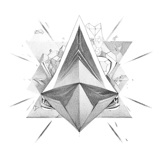 one triangle and one square tattoo design idea