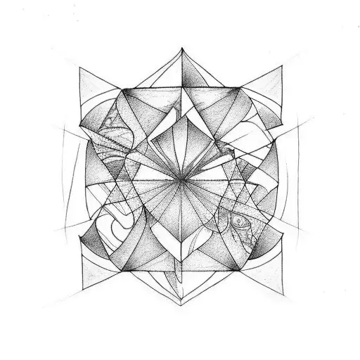 one triangle and one square tattoo design idea