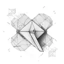 one triangle and one square tattoo design idea