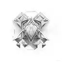 one triangle and one square tattoo design idea