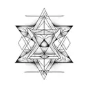 one triangle and one square tattoo design idea