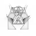 one triangle and one square tattoo design idea