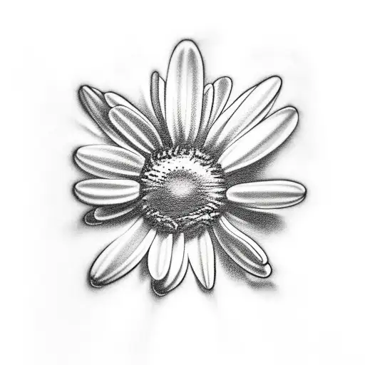 daisy with dog paw tattoo design idea