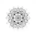 A dotwork mandala design incorporating elements of the snowdrop flower, representing the balance and harmony found in embracing both beauty and anxiety tattoo design idea