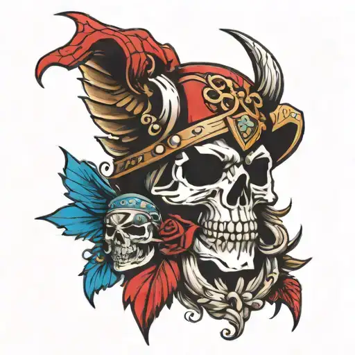 skull, viking, owl, patriot tattoo design idea