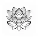Lotus flower and Buddha in a serene garden tattoo design idea