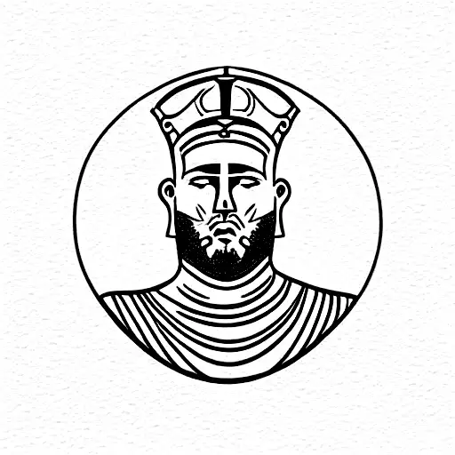 Emperor August with Roman Empire details tattoo design idea