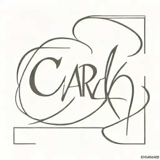 The name CARL in big letters that looks carved tattoo design idea
