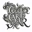 The name CARL in big letters that looks carved tattoo design idea