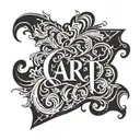 The name CARL in big letters that looks carved tattoo design idea