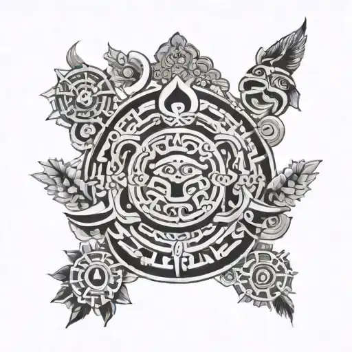 nahual keme mayan calendar tattoo design idea
