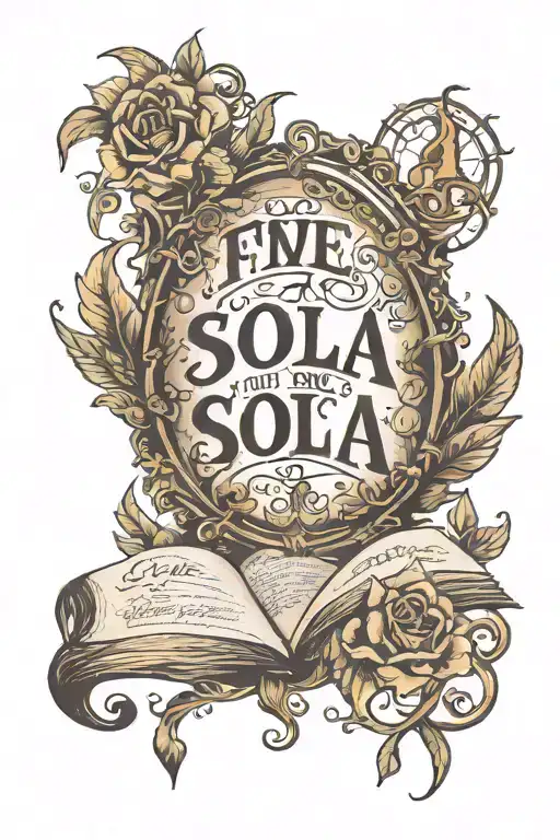 Five Sola Scriptura Scripture tattoo design idea