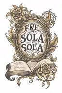 Five Sola Scriptura Scripture tattoo design idea
