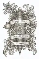 Five Sola Scriptura Scripture tattoo design idea