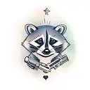 Raccoon with guns tattoo design idea