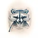 Raccoon with guns tattoo design idea