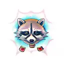 Raccoon with guns tattoo design idea