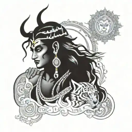 shiva and krishna sleeve tattoo tattoo design idea