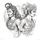 shiva and krishna sleeve tattoo tattoo design idea