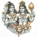 shiva and krishna sleeve tattoo tattoo design idea