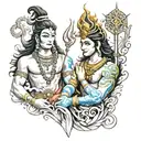 shiva and krishna sleeve tattoo tattoo design idea