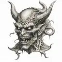 scary demon tattoo design idea