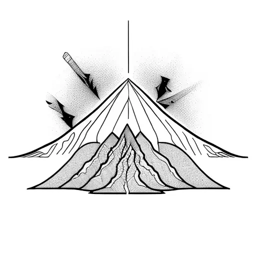 volcano tattoo design idea