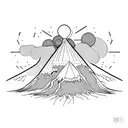volcano tattoo design idea