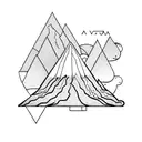 volcano tattoo design idea