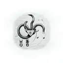 fishing hook heart tattoo design idea