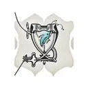 fishing hook heart tattoo design idea