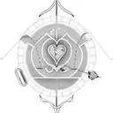 fishing hook heart tattoo design idea