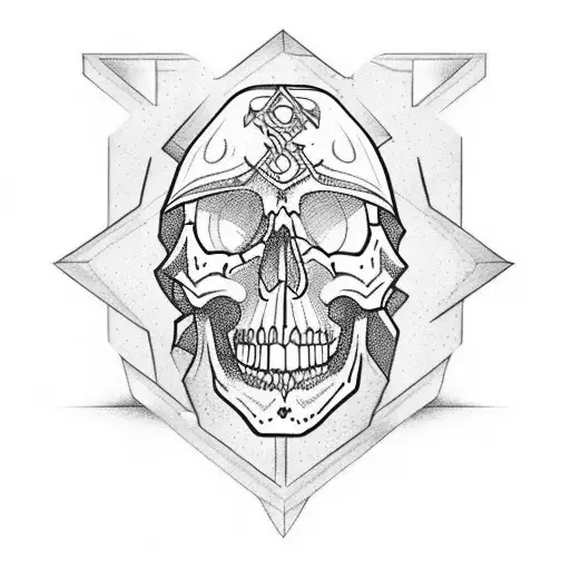 skull and dagger tattoo design idea